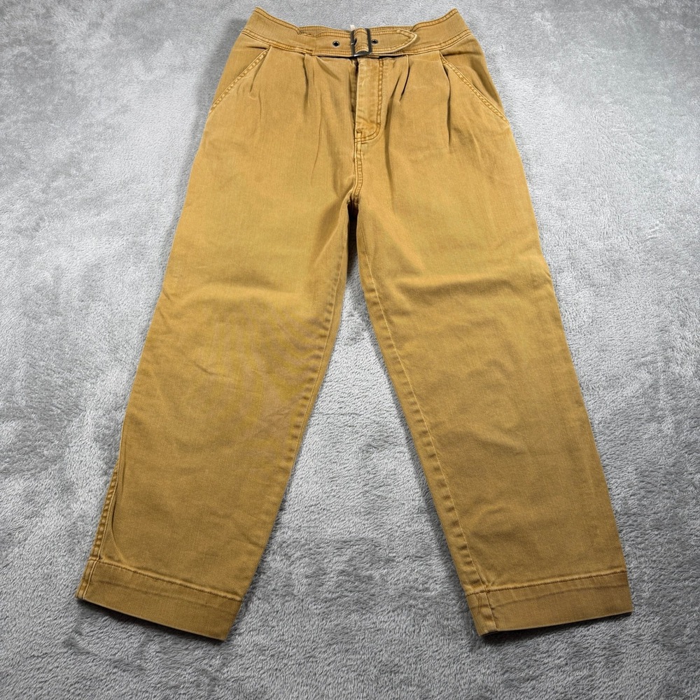 Free People Seemed Like the Real Thing Pant Women 2 Brown Belted Pleated Cropped